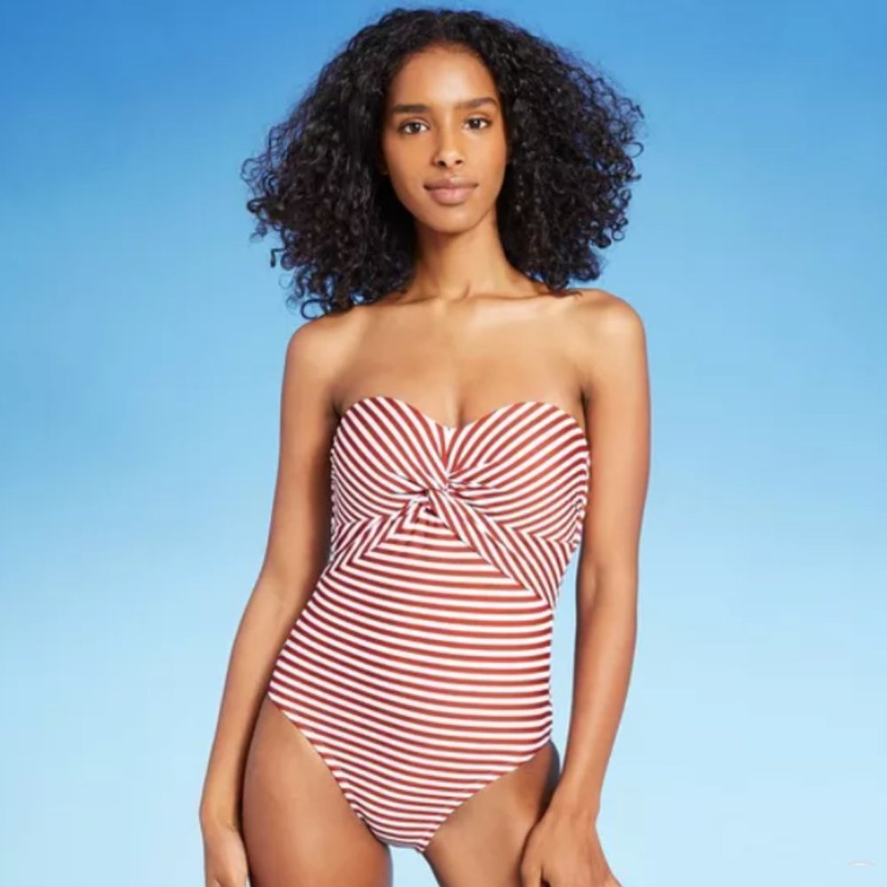 NEW Kona Sol Striped Convertible Swimsuit